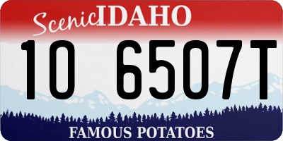 ID license plate 1O6507T
