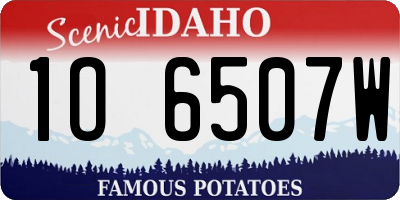 ID license plate 1O6507W