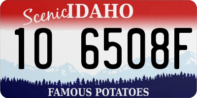 ID license plate 1O6508F