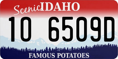 ID license plate 1O6509D