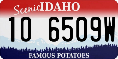 ID license plate 1O6509W