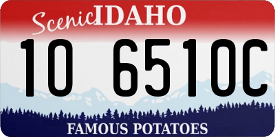 ID license plate 1O6510C