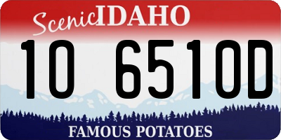 ID license plate 1O6510D