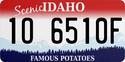 ID license plate 1O6510F