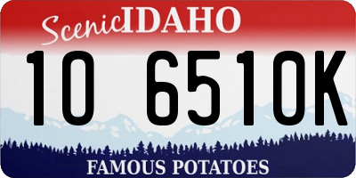 ID license plate 1O6510K