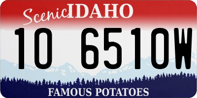 ID license plate 1O6510W