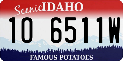 ID license plate 1O6511W