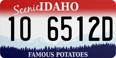 ID license plate 1O6512D