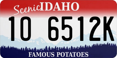 ID license plate 1O6512K
