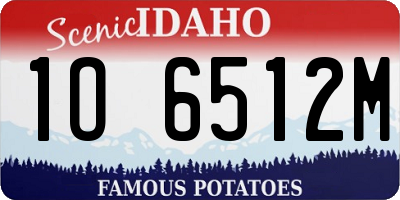 ID license plate 1O6512M