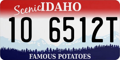 ID license plate 1O6512T
