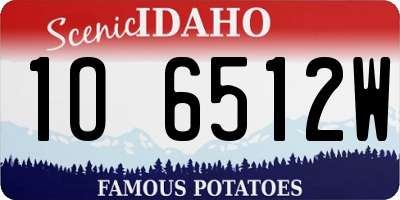 ID license plate 1O6512W