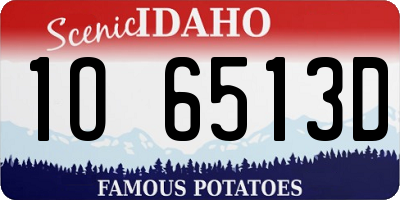 ID license plate 1O6513D