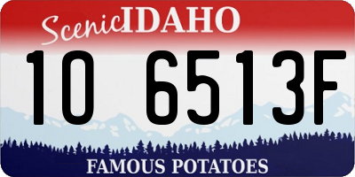ID license plate 1O6513F