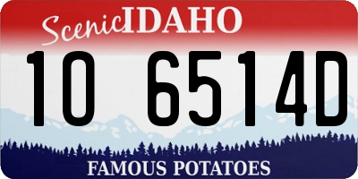 ID license plate 1O6514D