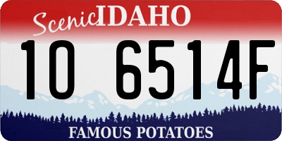 ID license plate 1O6514F