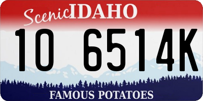 ID license plate 1O6514K