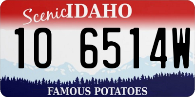 ID license plate 1O6514W