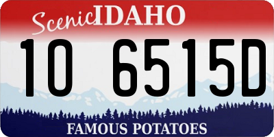 ID license plate 1O6515D