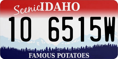 ID license plate 1O6515W