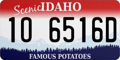 ID license plate 1O6516D