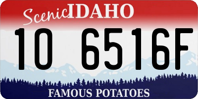 ID license plate 1O6516F