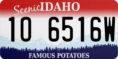ID license plate 1O6516W