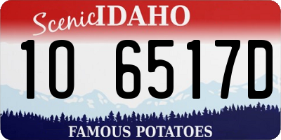 ID license plate 1O6517D