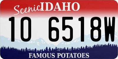 ID license plate 1O6518W
