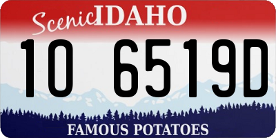 ID license plate 1O6519D