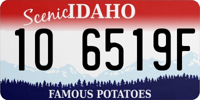 ID license plate 1O6519F