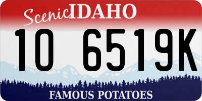 ID license plate 1O6519K