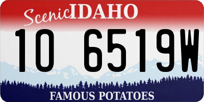 ID license plate 1O6519W