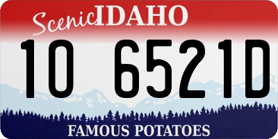 ID license plate 1O6521D