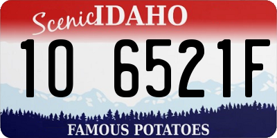 ID license plate 1O6521F