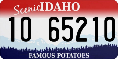 ID license plate 1O6521O