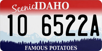 ID license plate 1O6522A