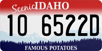 ID license plate 1O6522D