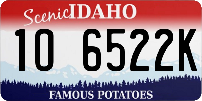 ID license plate 1O6522K