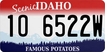ID license plate 1O6522W