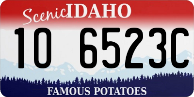 ID license plate 1O6523C