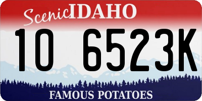 ID license plate 1O6523K