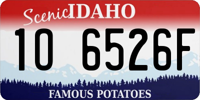 ID license plate 1O6526F