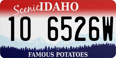 ID license plate 1O6526W