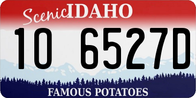 ID license plate 1O6527D