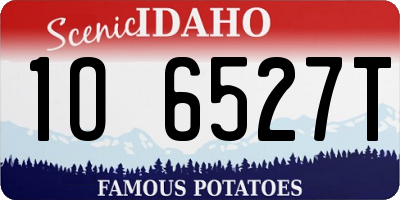 ID license plate 1O6527T