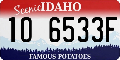 ID license plate 1O6533F