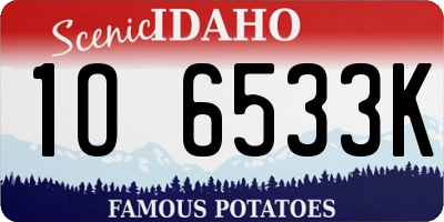 ID license plate 1O6533K