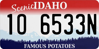 ID license plate 1O6533N