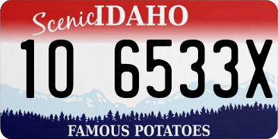 ID license plate 1O6533X